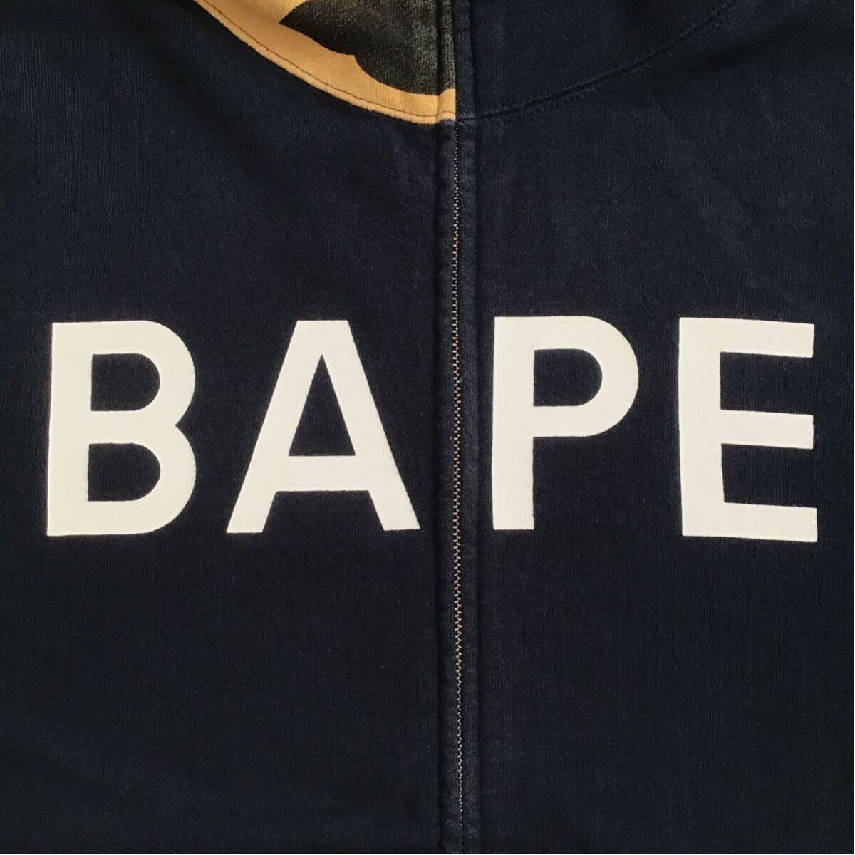 Bape BAPE logo shark full zip hoodie navy x 1st camo yellow APE Size US M / EU 48-50 / 2 - 2 Thumbnail