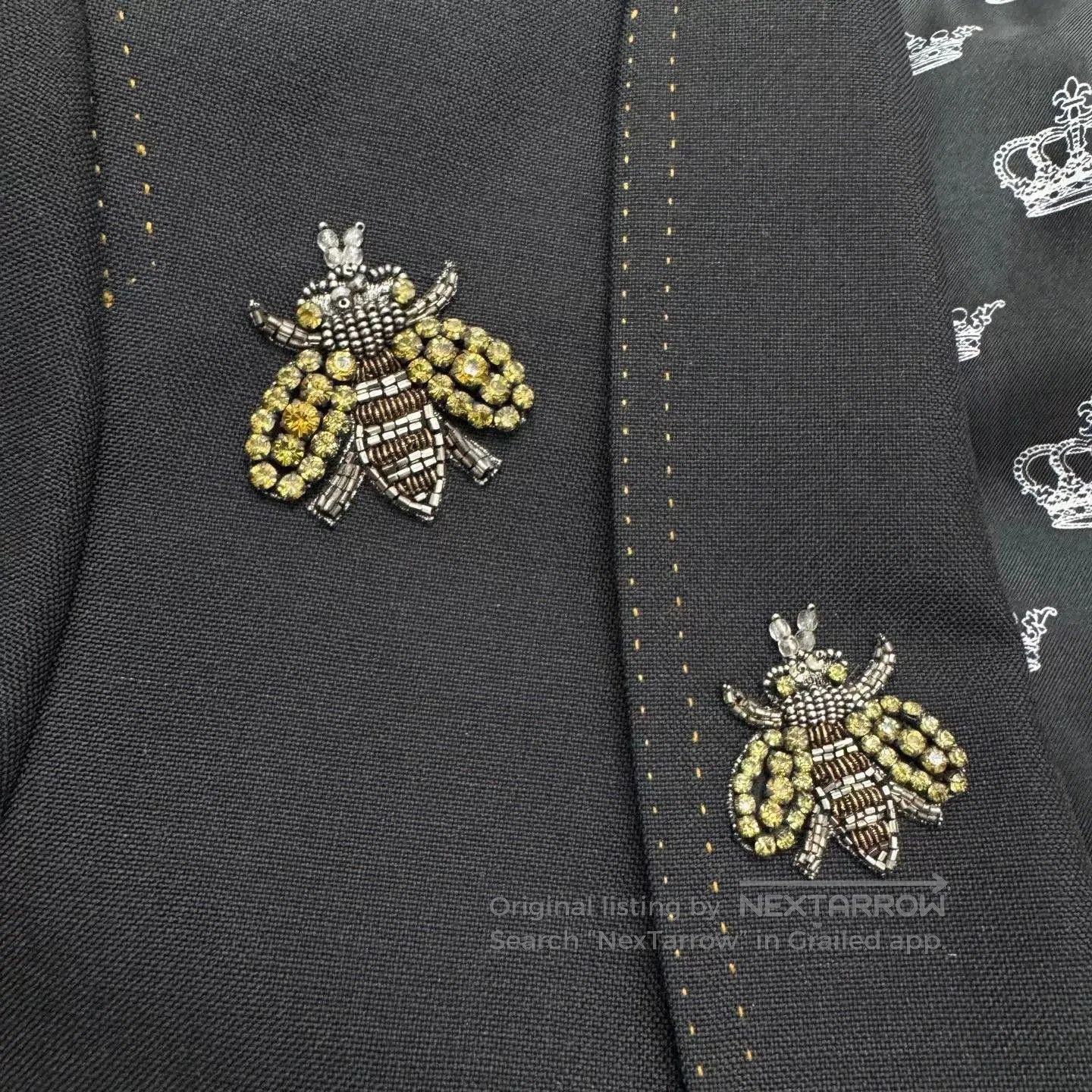 Dolce & Gabbana black embroidered wool suit jacket. Size US L / EU 52-54 / 3 - 4 Thumbnail