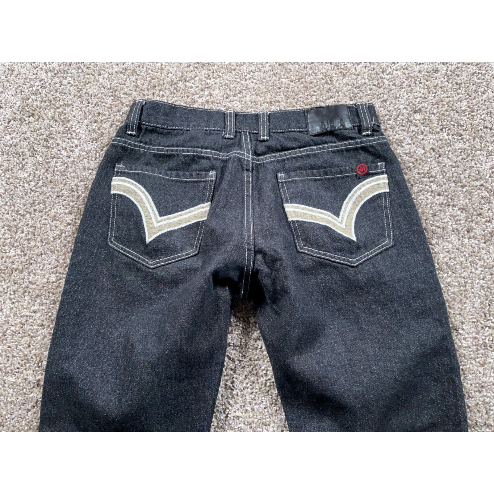 Vintage VINTAGE Mecca Jeans Tapered Hipster Black Denim 32 x 28 Men’s Low Rise Embroidered 5-Pocket Mens Jeans Size US 32 / EU 48 - 4 Thumbnail