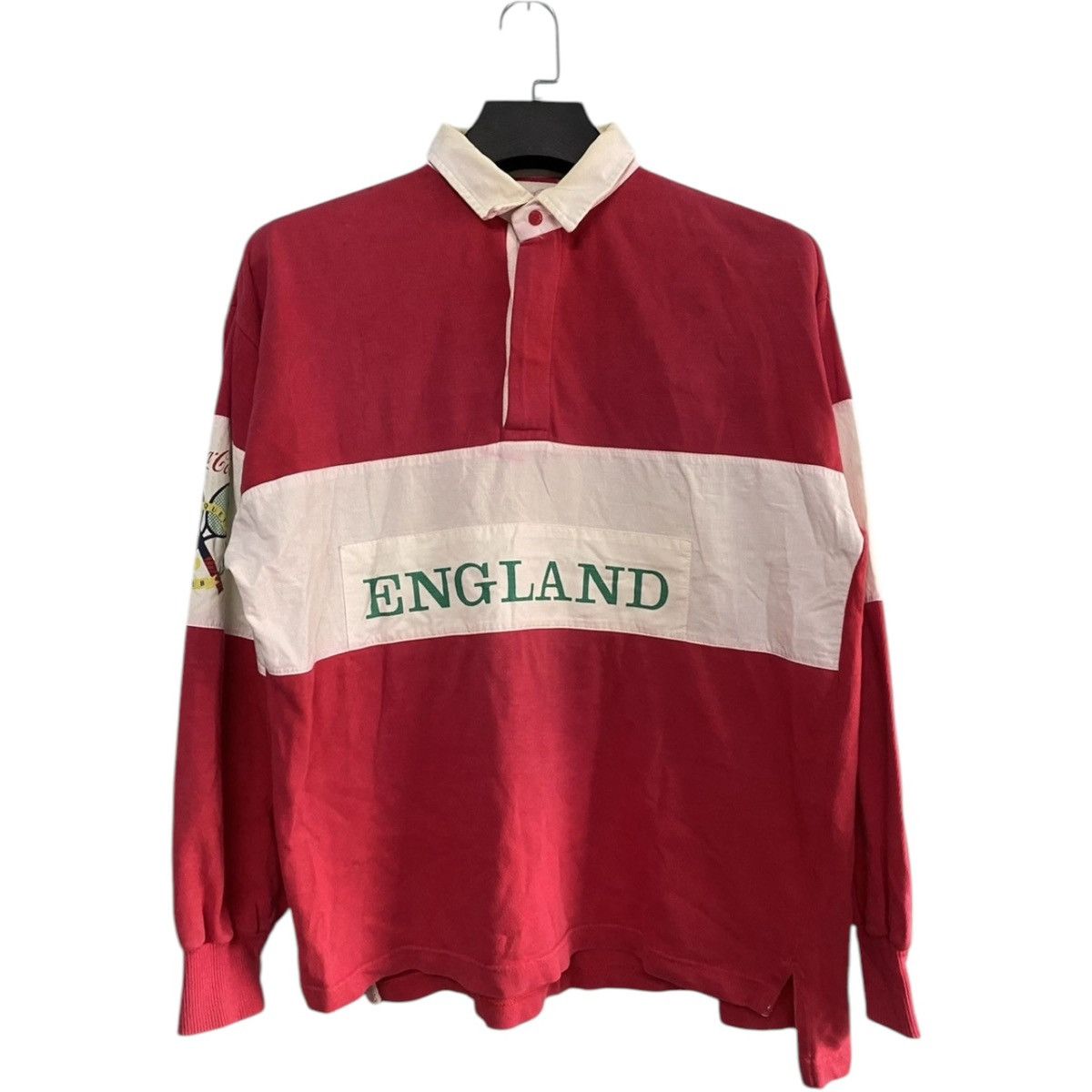 Rugby Ralph Lauren 💥VINTAGE RUGBY POLO COCA COLA ENGLAND RACQUET CLUB JERSEY Size US L / EU 52-54 / 3 - 1 Thumbnail