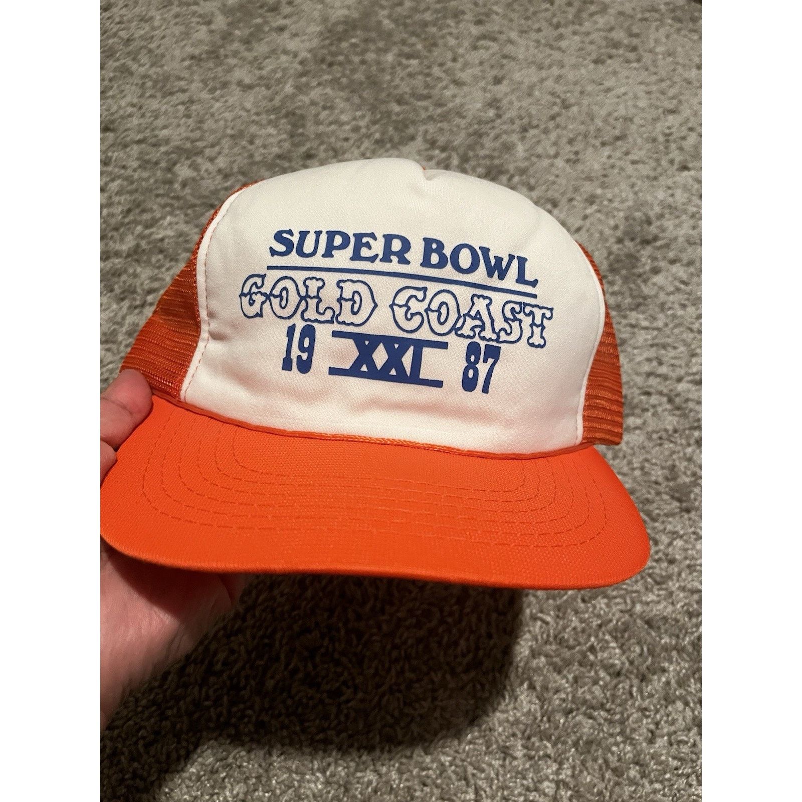 Hanes Vintage Super Bowl XXII Gold Coast 1987 Trucker Hat Cap USA Size ONE SIZE - 1 Thumbnail