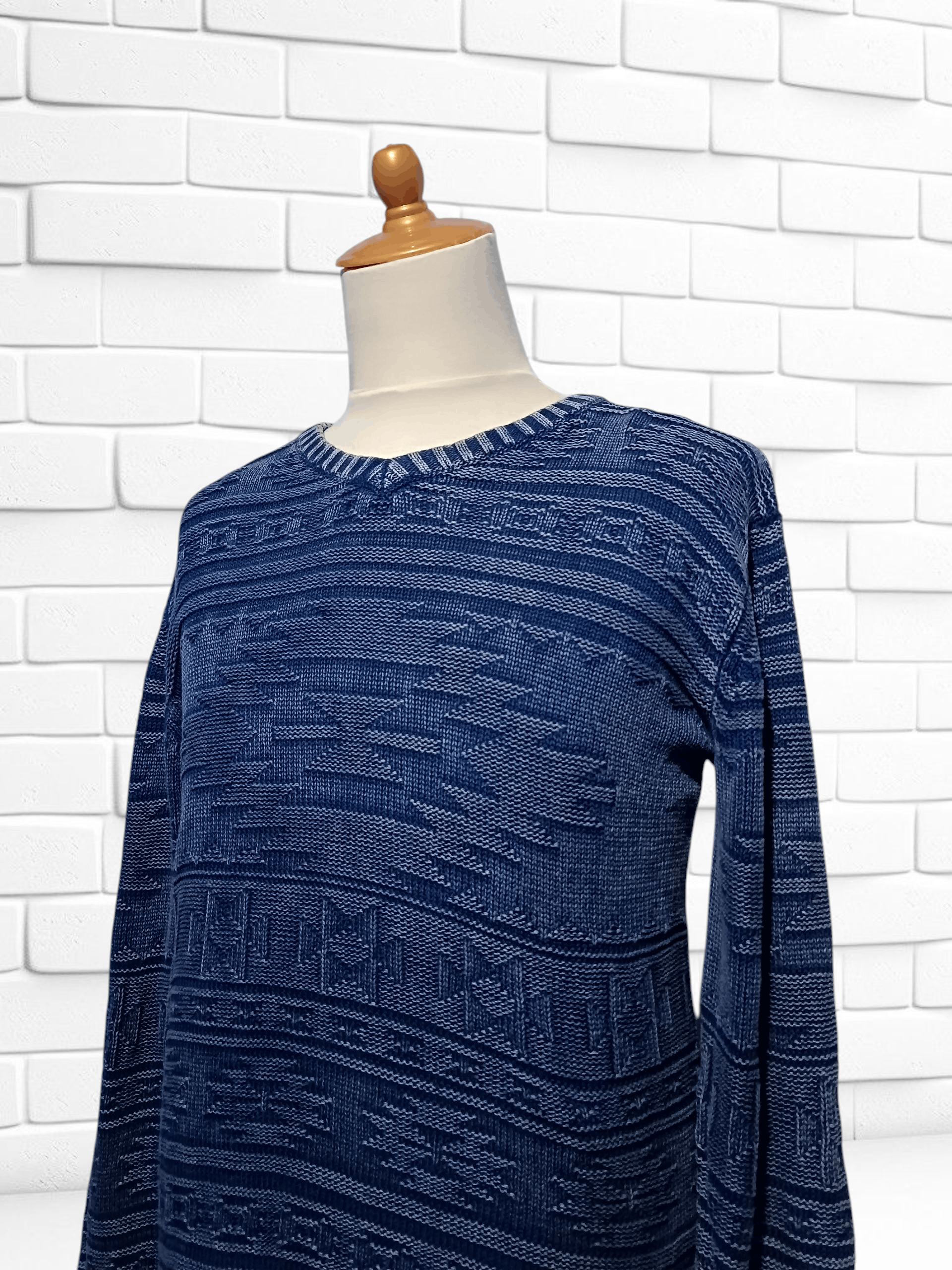 Japanese Brand Indigo Knit Sweater Size US M / EU 48-50 / 2 - 3 Thumbnail