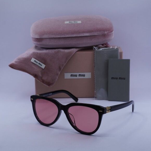 Miu Miu Miu Miu MU12ZSF 16K1D0 Sunglasses Black Aviator Frame Size ONE SIZE - 1 Thumbnail