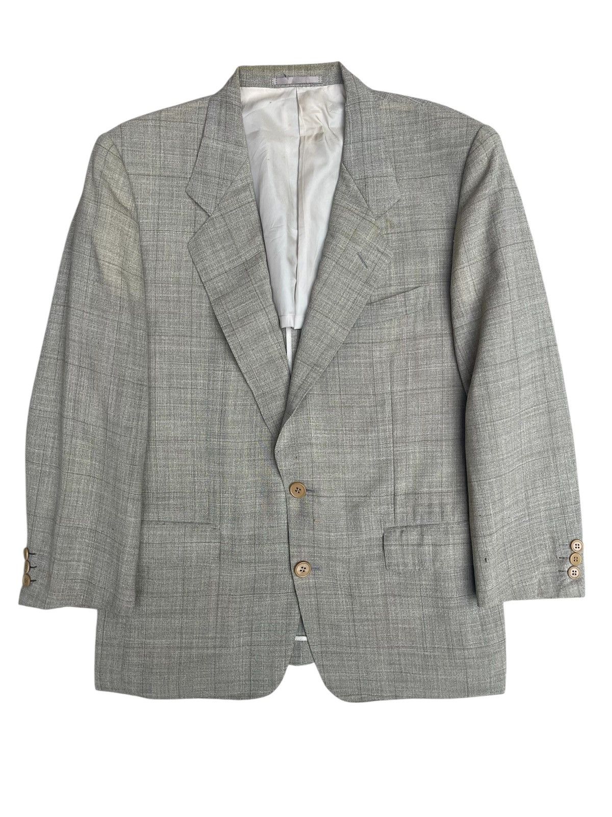 Yves Saint Laurent Yves Saint Laurent Diffusion Hommes Blazer Subtle Gray Plaid Size US M / EU 48-50 / 2 - 1 Thumbnail