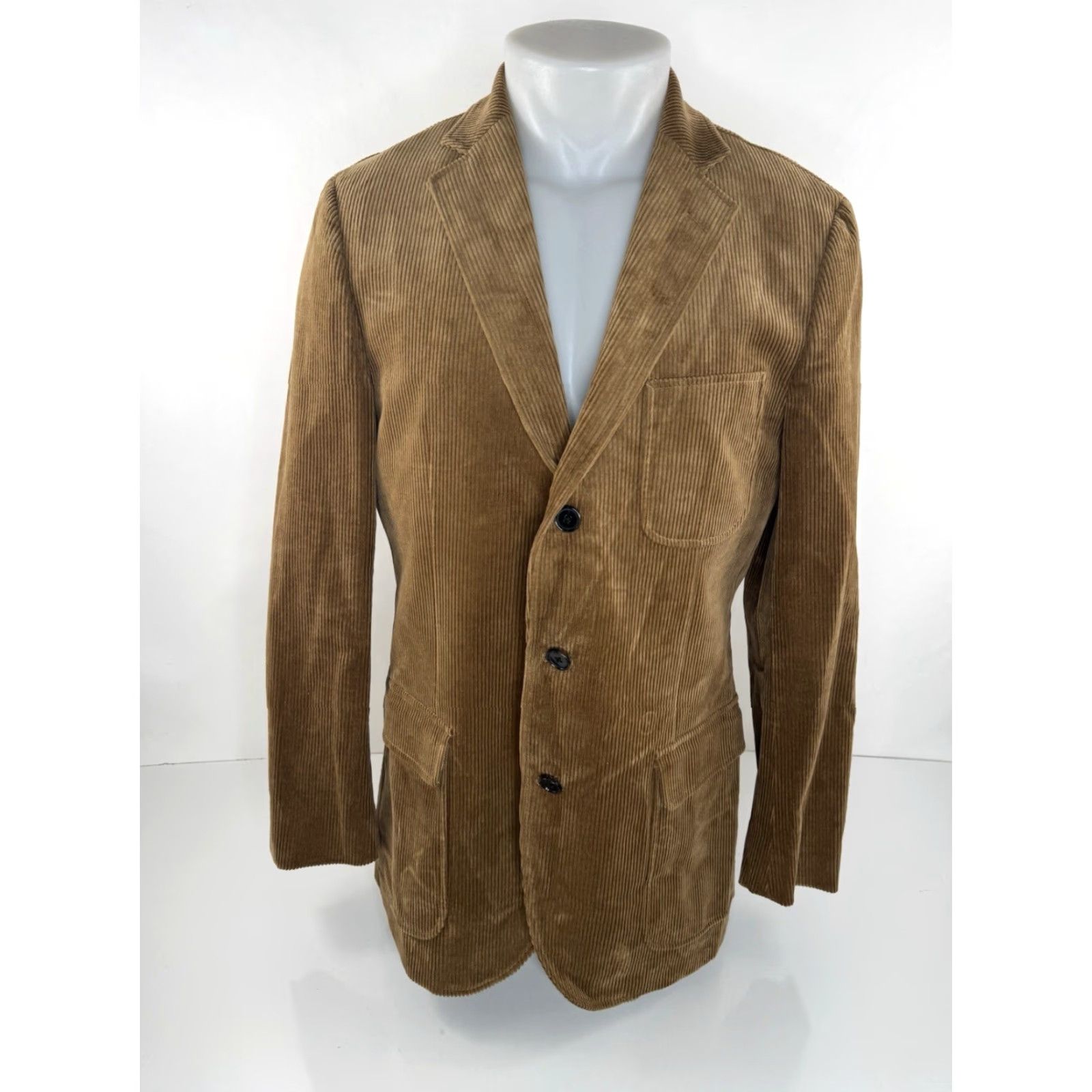 Brooks Brothers BROOKS BROTHERS Corduroy Blazer Jacket Belted Back Elbow Patch 40 R Brown Mens Wool Corduroy Blazer B1 EXC Size 40R - 2 Thumbnail