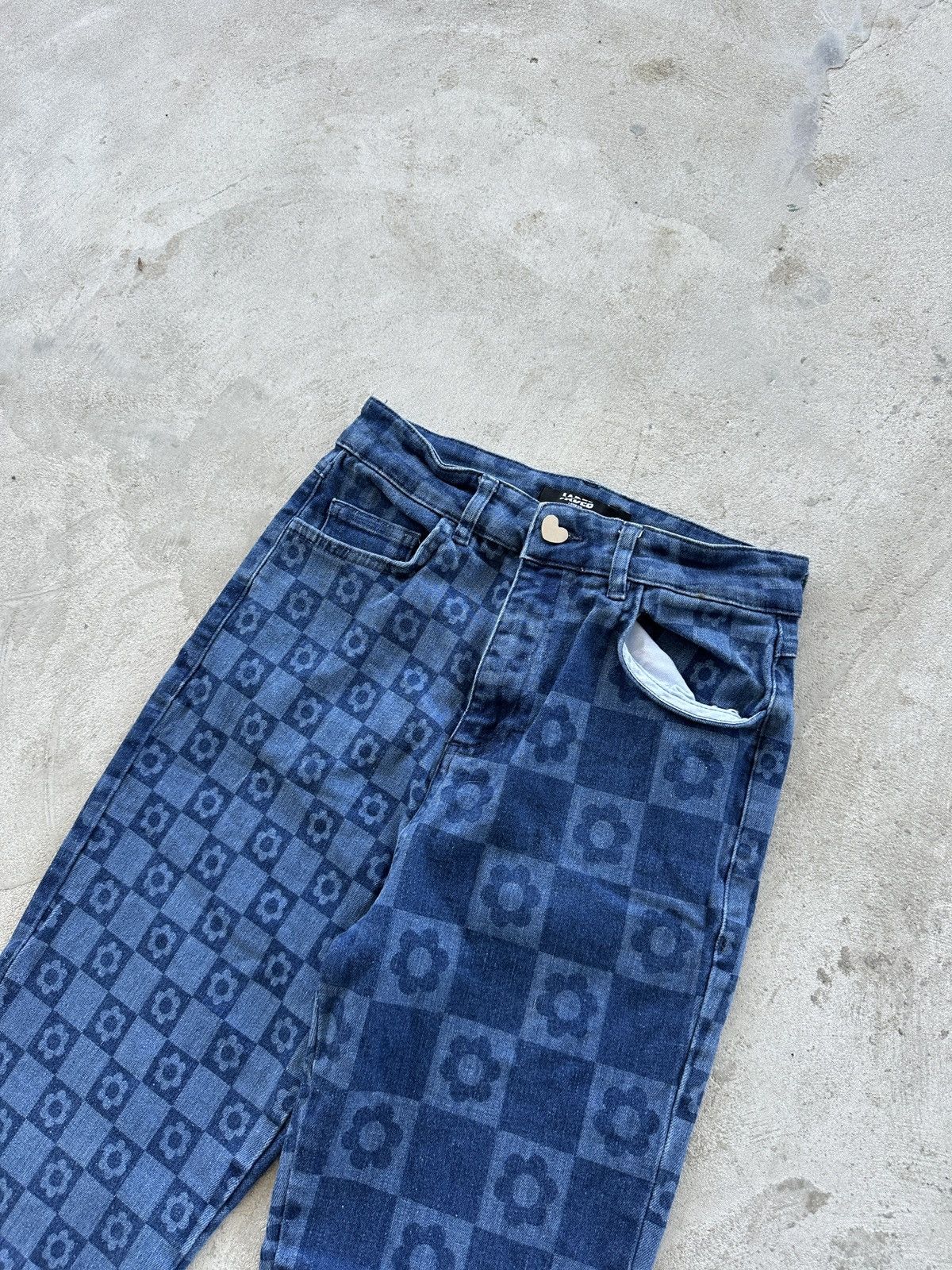 Jaded London Jaded London Y2K Skinny Flare Printed Denim Jeans Size W26 Size 26" / US 2 / IT 38 - 2 Thumbnail