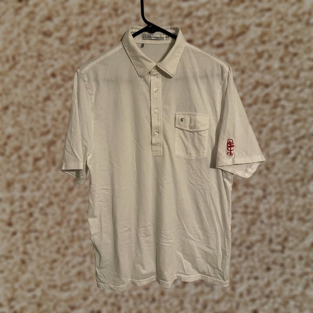 Vintage VINTAGE St Louis Country Club Criquet White Organic Cotton Golf Polo Shirt Mens Large Size US L / EU 52-54 / 3 - 1 Thumbnail