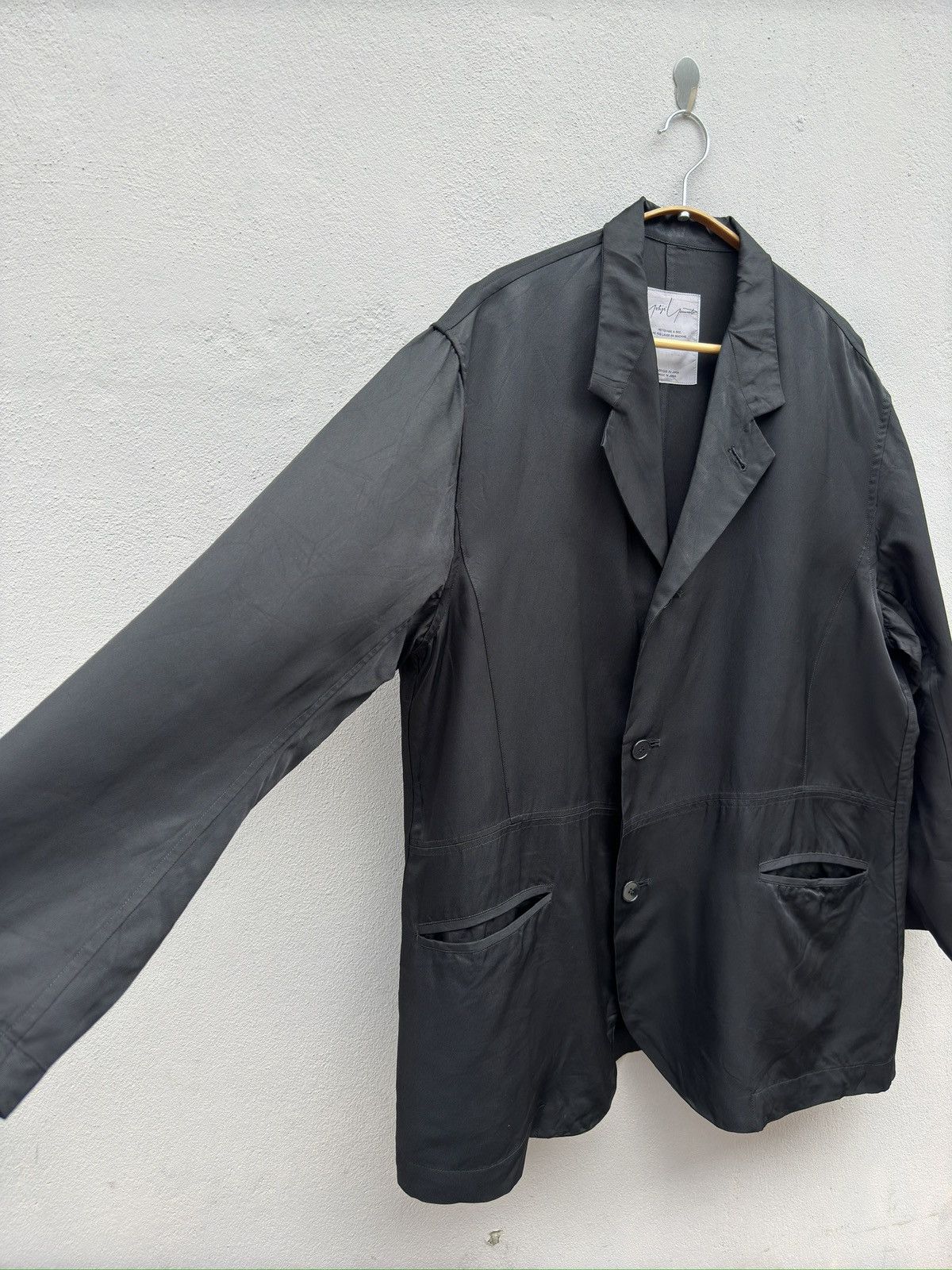 Yohji Yamamoto 💥GRAIL💥1980s ICONIC YOHJI YAMAMOTO SIGNATURE BAGGY JACKET Size US L / EU 52-54 / 3 - 7 Thumbnail