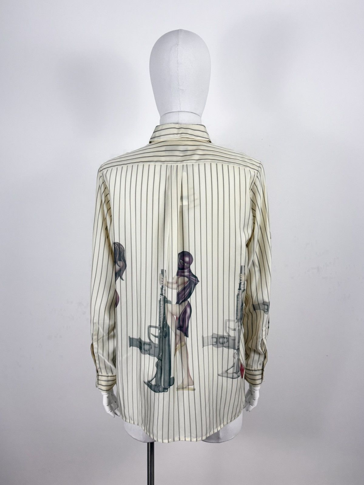 Yohji Yamamoto A/W 2008 Uzi Stripper Pin-Up Shirt Size US L / EU 52-54 / 3 - 4 Thumbnail