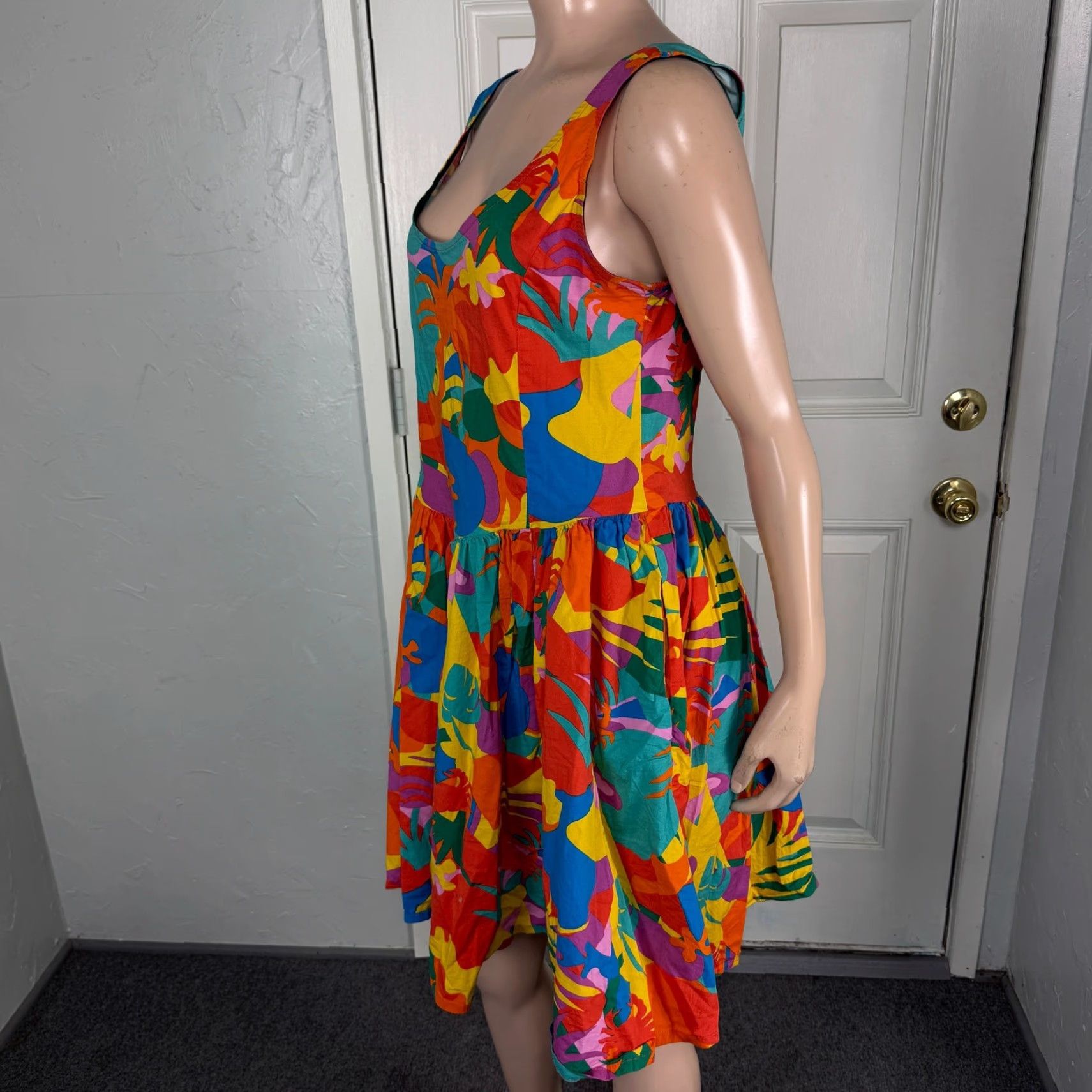 Nooworks Women's Dress M Stretch Floral Cotton Tropico Tropical Pockets V5