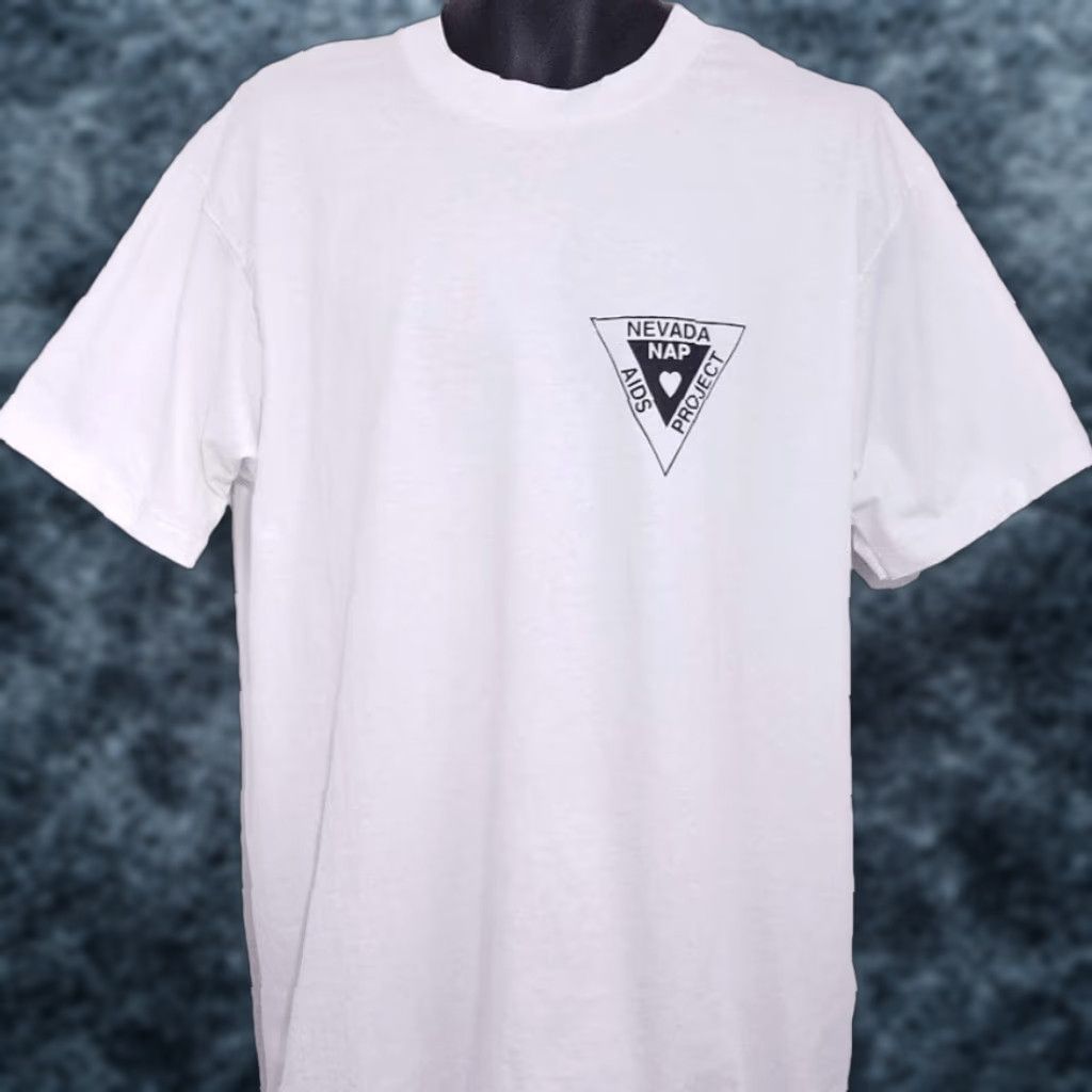 Hanes VINTAGE Nevada AIDS Project T Shirt Mens Size XL White 80s NAP Made In USA Size US L / EU 52-54 / 3 - 1 Thumbnail