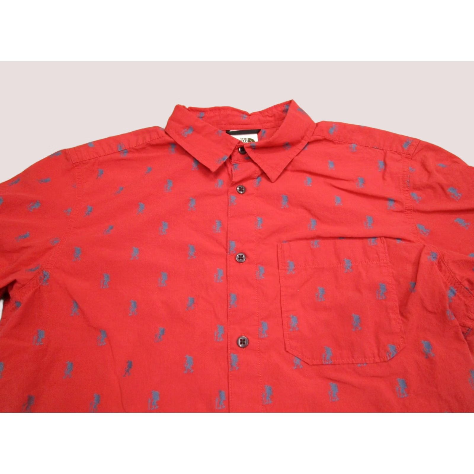 The North Face The North Face Shirt Men Medium Red Short Sleeve All Over Print AOP Collared Button-Up Size US M / EU 48-50 / 2 - 1 Thumbnail