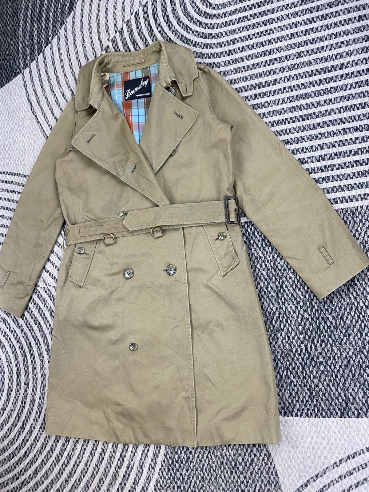 Beams Plus 🔥🔥Beams Boy Plaid Lining With Belted Trench Coat Jacket Size US S / EU 44-46 / 1 - 4 Thumbnail