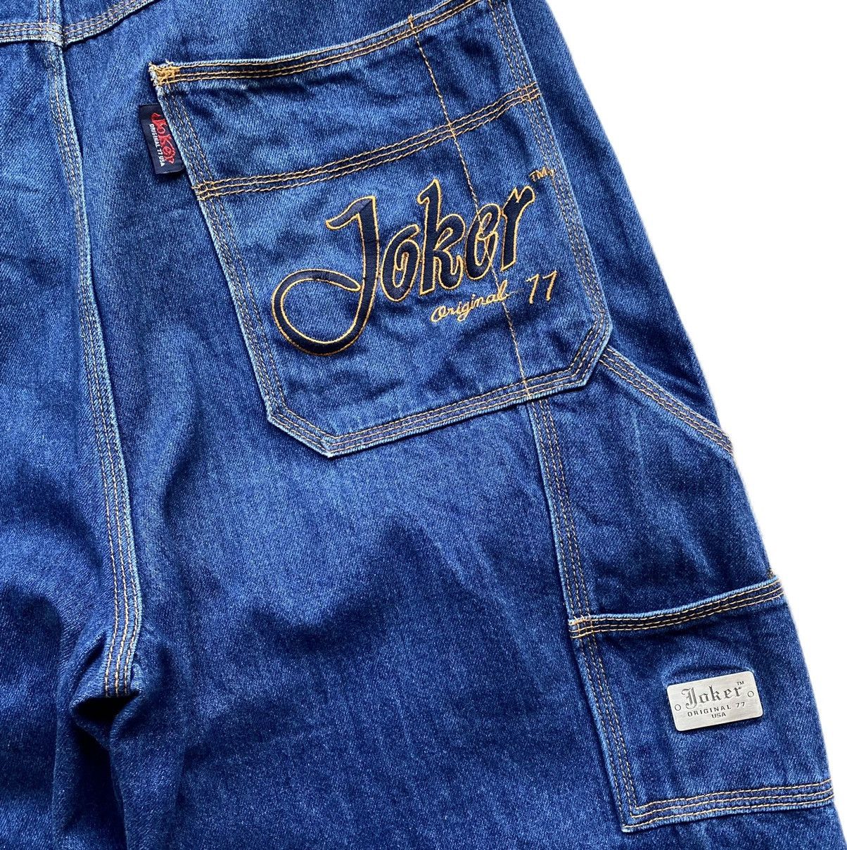 JNCO 🔥Vintage Joker77 Carpenter Blue Baggy Jeans🔥 Size US 34 / EU 50 - 3 Thumbnail