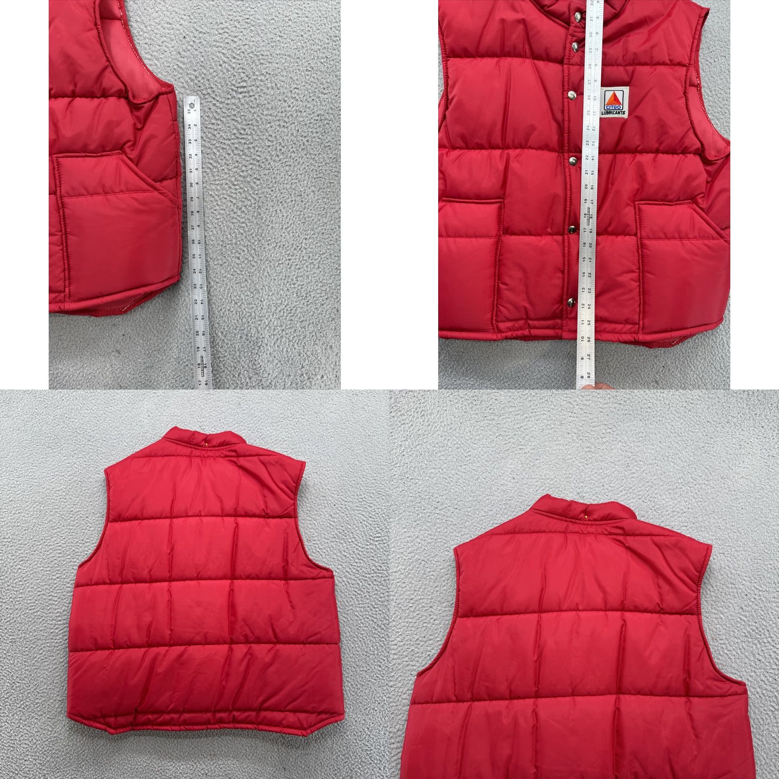Dunbrooke VINTAGE Citgo Pla-Jac Dunbrooke Vest - Quilted Puffer Snap Up XL Red USA Made Size US XL / EU 56 / 4 - 8 Thumbnail