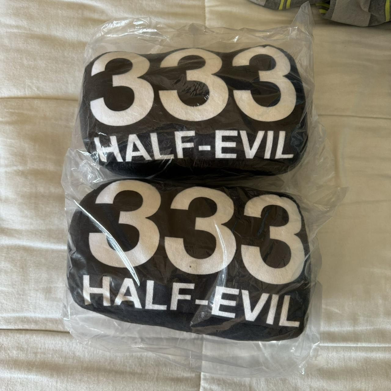 Half Evil Half Evil 333 Black Plush Pillow | Grailed
