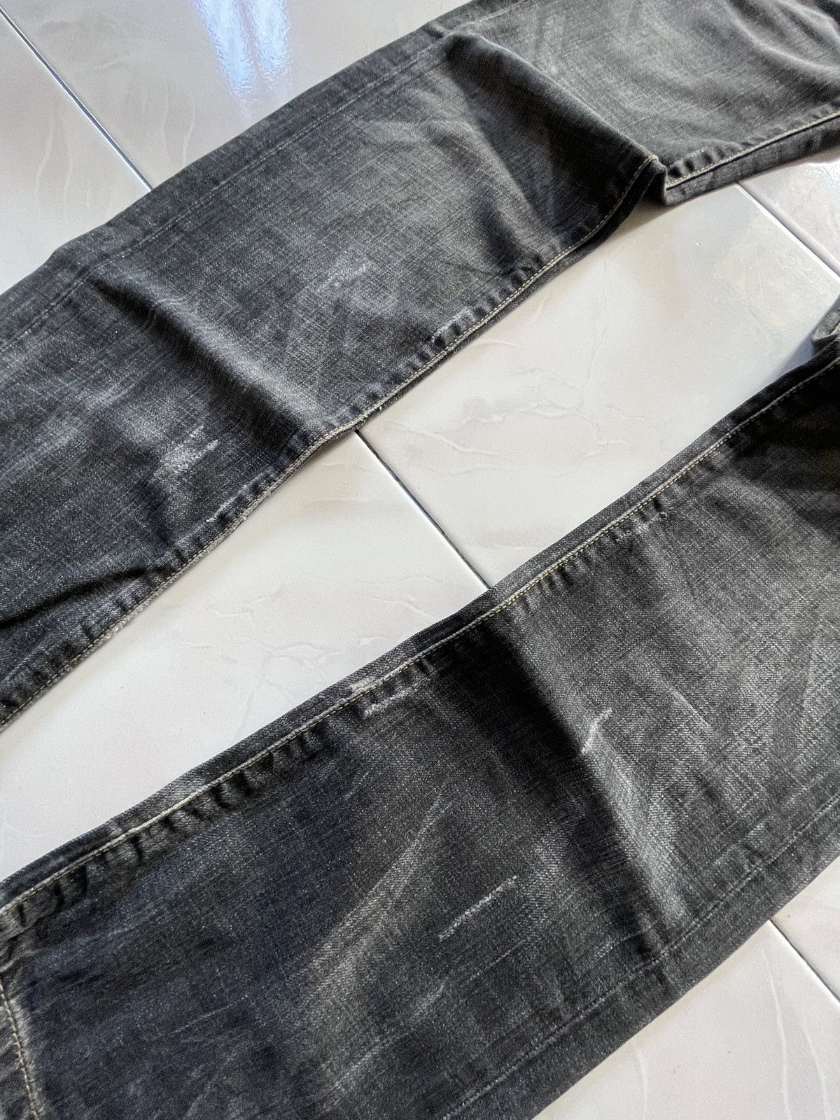 Japanese Brand × LOWBOX × Oni Oniarai Japan Embroidered Oni Japanese Folklore Denim Jeans Size US 30 / EU 46 - 9 Thumbnail