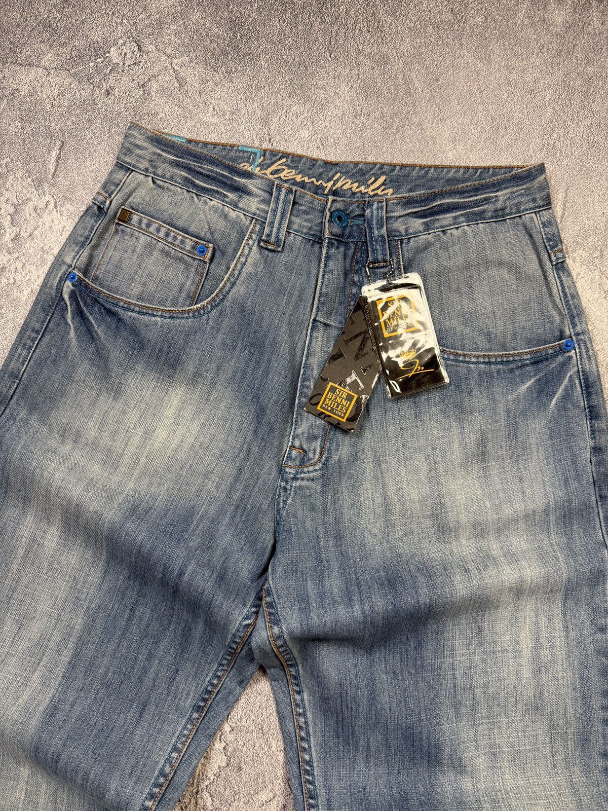 Other Sir Benni Miles Chain Pattern Stitch Washed Jeans Baggy Y2K Size US 32 / EU 48 - 6 Thumbnail