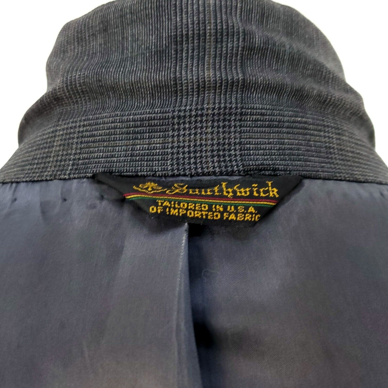 Southwick Southwick Wool 2 Button Blazer 42R Gray Plaid W/ Brown Teal Size 42R - 9 Thumbnail