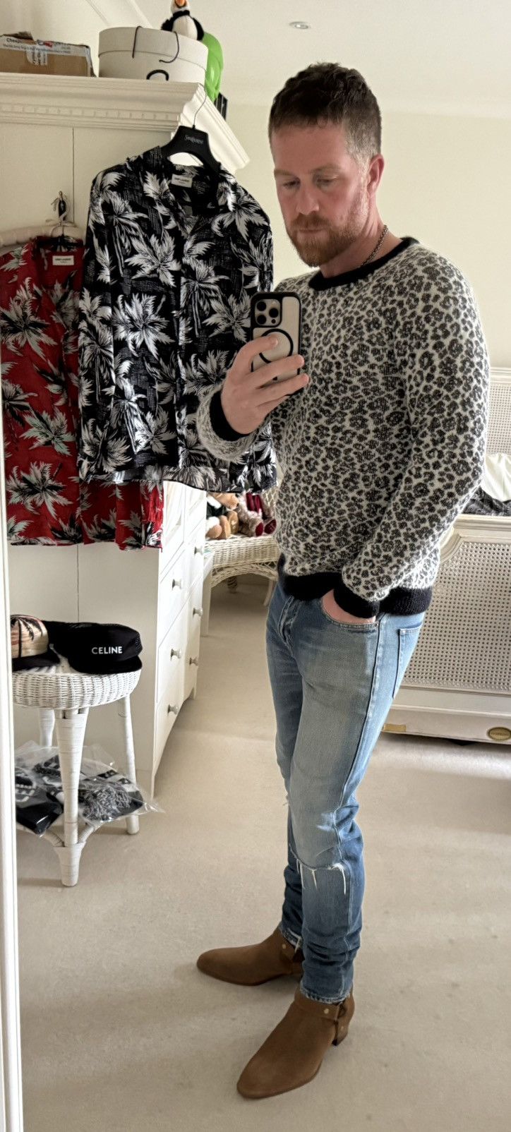 Saint Laurent Paris SS16 Saint Laurent leopard sweater Hedi Slimane grail L Size US L / EU 52-54 / 3 - 3 Thumbnail