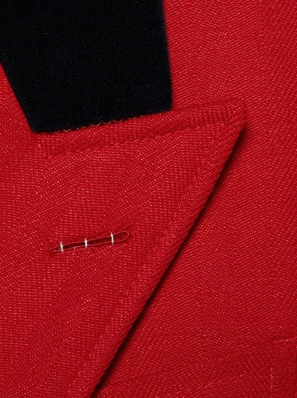 Gucci o1s1wg110125 Wool Linen Herringbone Formal Jacket in Red Size US XL / EU 56 / 4 - 2 Thumbnail