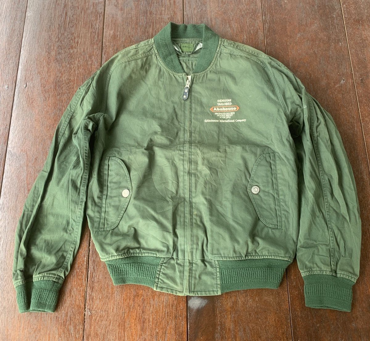 ABAHOUSE × Japanese Brand × Vintage Vintage Abahouse Japan embroidery logo green varsity jacket Size US M / EU 48-50 / 2 - 2 Thumbnail