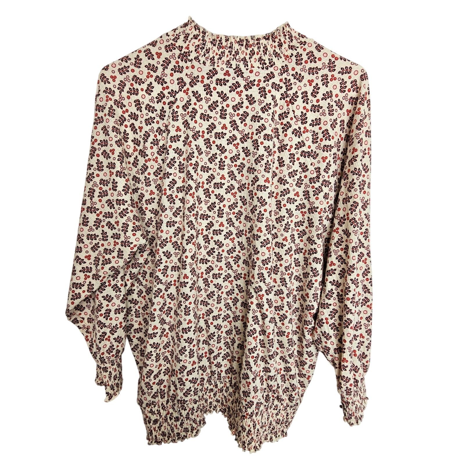 Torrid Torrid Womens Floral Top 1X Keyhole Cutout Smocked Cuffs Size XXL / US 16-18 / IT 52-54 - 8 Thumbnail
