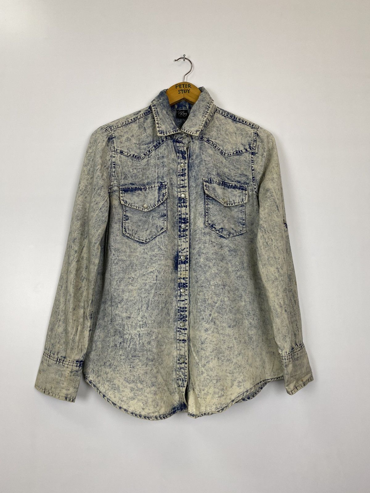 One Way Distress Denim Shirt