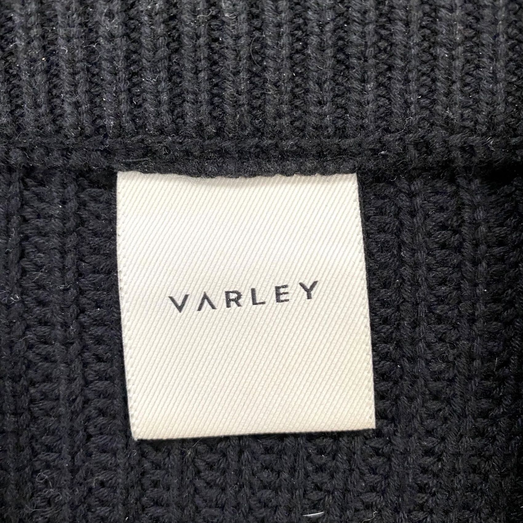 Varley Varley Sweater Jacket Womens XS Delfern Black Rib Knit Funnel Neck Patch Pockets Shirt Size XS / US 0-2 / IT 36-38 - 6 Thumbnail