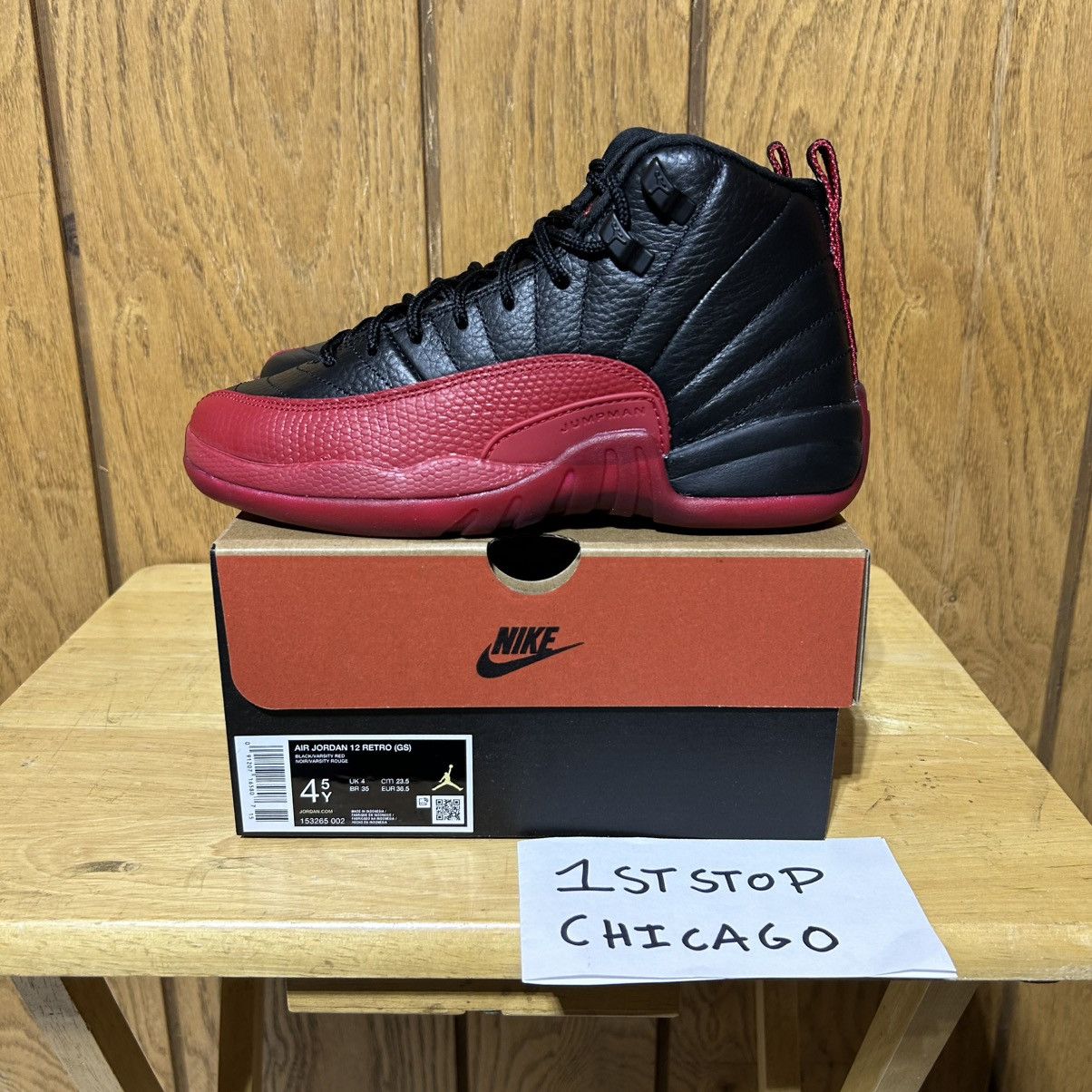 Jordan Brand Nike Air Jordan 12 Retro Flu Game 2025 GS 153265-002 4.5Y Size US 6 / IT 36 - 3 Thumbnail
