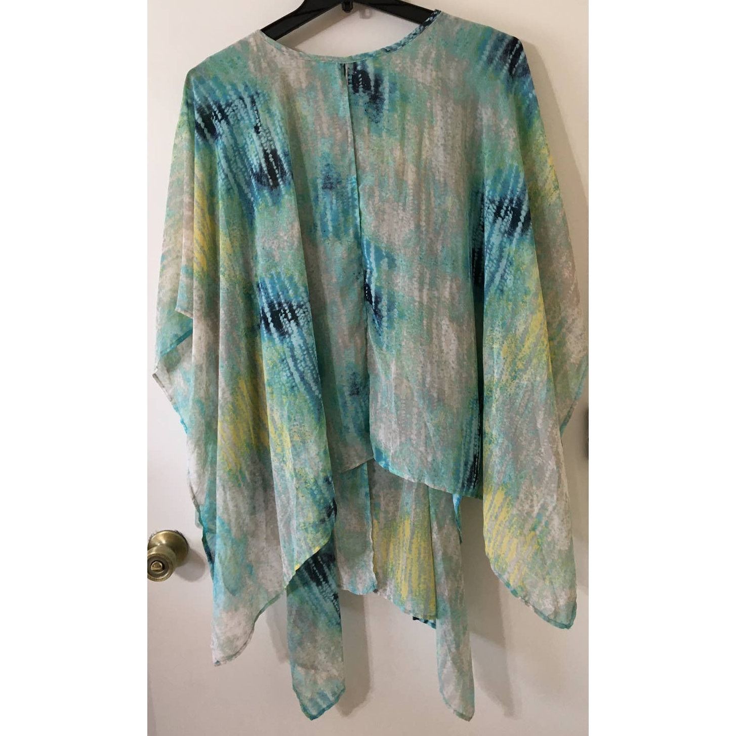Other One World 2X Turquoise Blue W Flowing Chiffon Asymmetrical Size XXL / US 16-18 / IT 52-54 - 2 Thumbnail