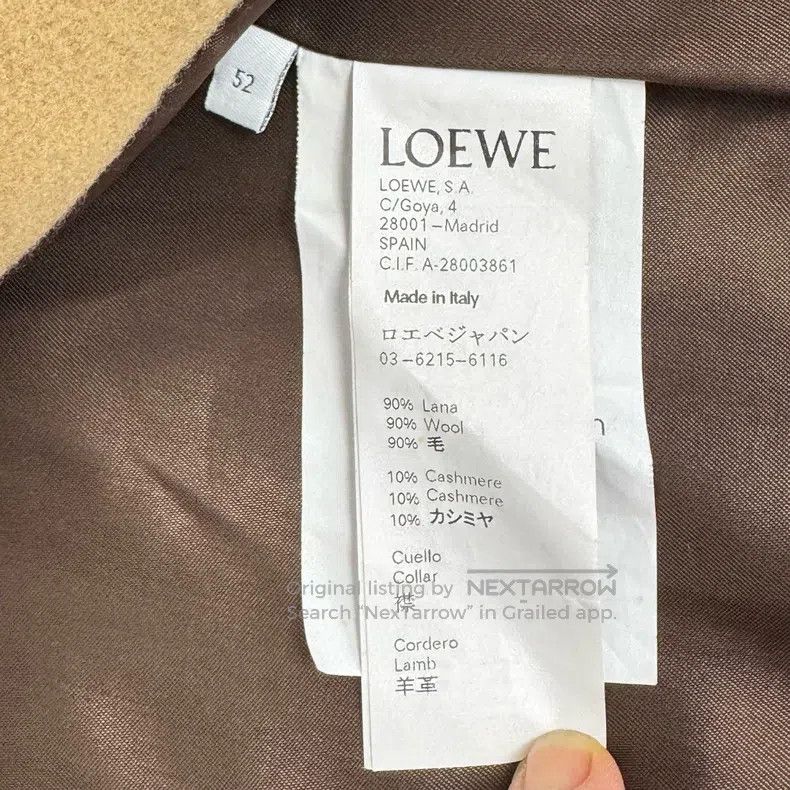 Loewe Loewe Wool and Cashmere Mixed Leather Patch Logo Coat Size US L / EU 52-54 / 3 - 5 Thumbnail