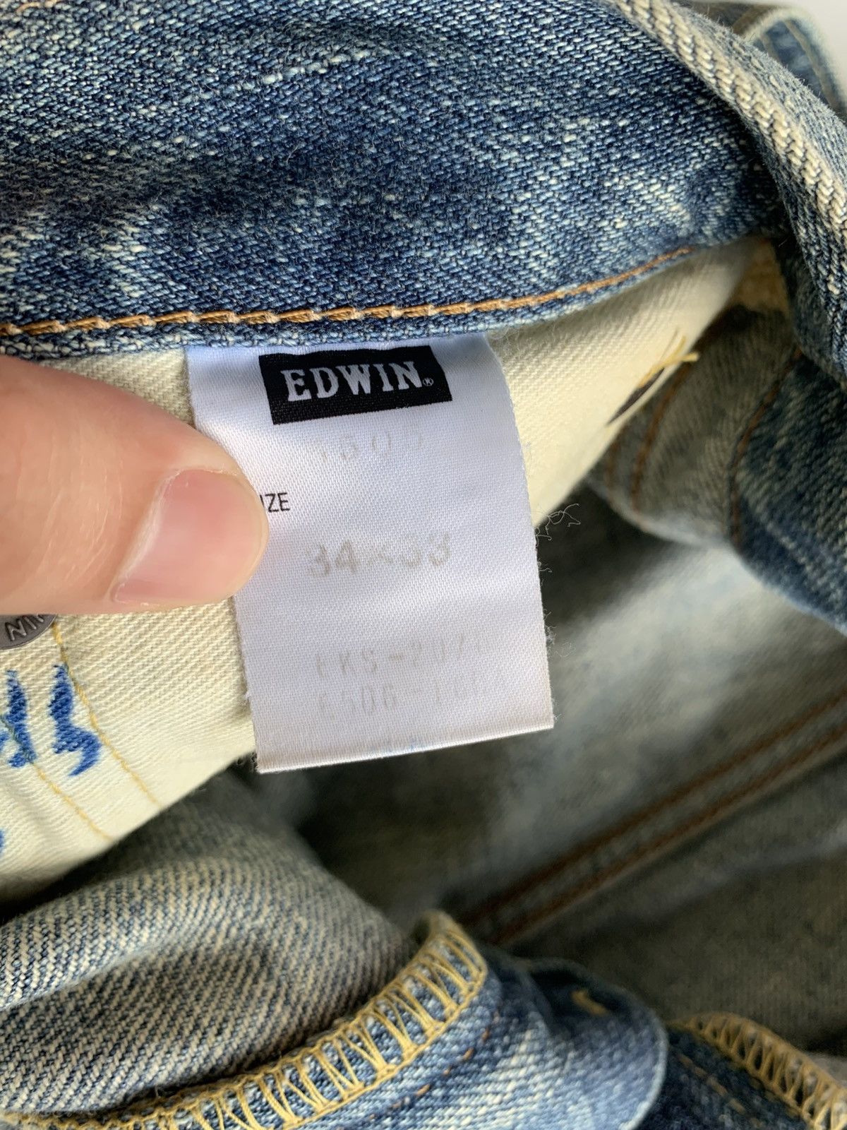 Kapital VINTAGE EDWIN 505ZX SELVEDGE BAGGY RUSTY DISTRESSED DENIM Size US 34 / EU 50 - 13 Thumbnail