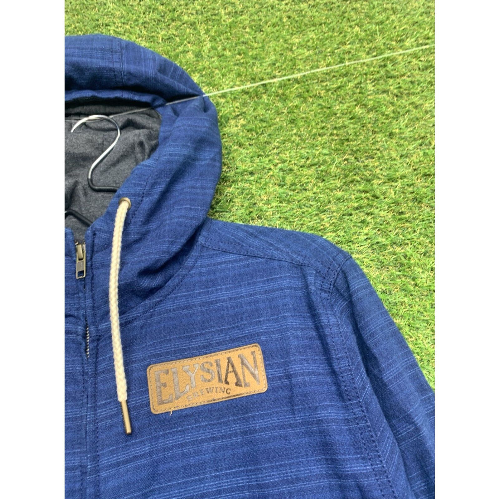 KAVU Kavu Mens Small Hoodie Full Zip Striped Sweatshirt Hiking Outdoor Logo Blue Knit Cotton Polyester Winter 90s 00s 2000s Size US S / EU 44-46 / 1 - 4 Thumbnail