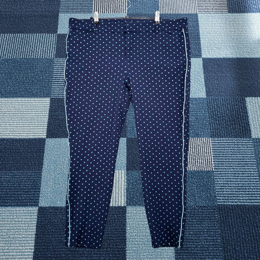 Old Navy Old Navy Womens Plus 18 Blue High Waisted Pixie Ankle Pants Polka Dots Size 40" / US 18 - 1 Thumbnail