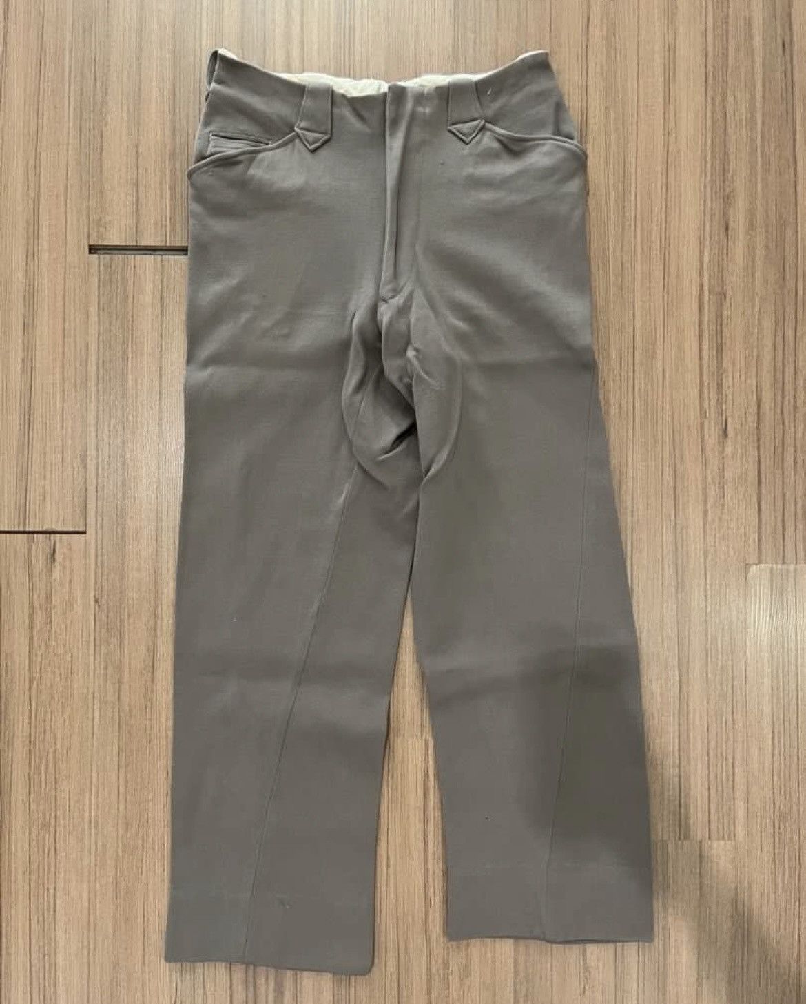 Levi's VINTAGE 50s/60s LEVIS SHORT HORN GARBADINE WOOL TROUSER Size US 30 / EU 46 - 2 Thumbnail