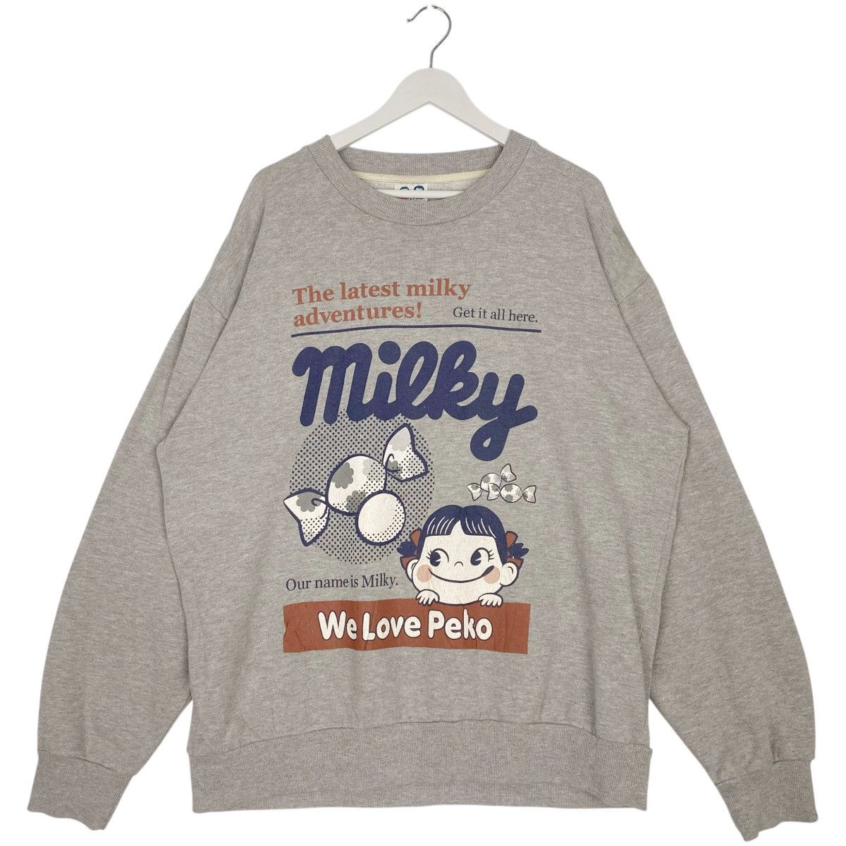 Other Vintage Milky Peko Sweatshirt Crewneck Grey Big Logo Size 4L Size US L / EU 52-54 / 3 - 1 Thumbnail