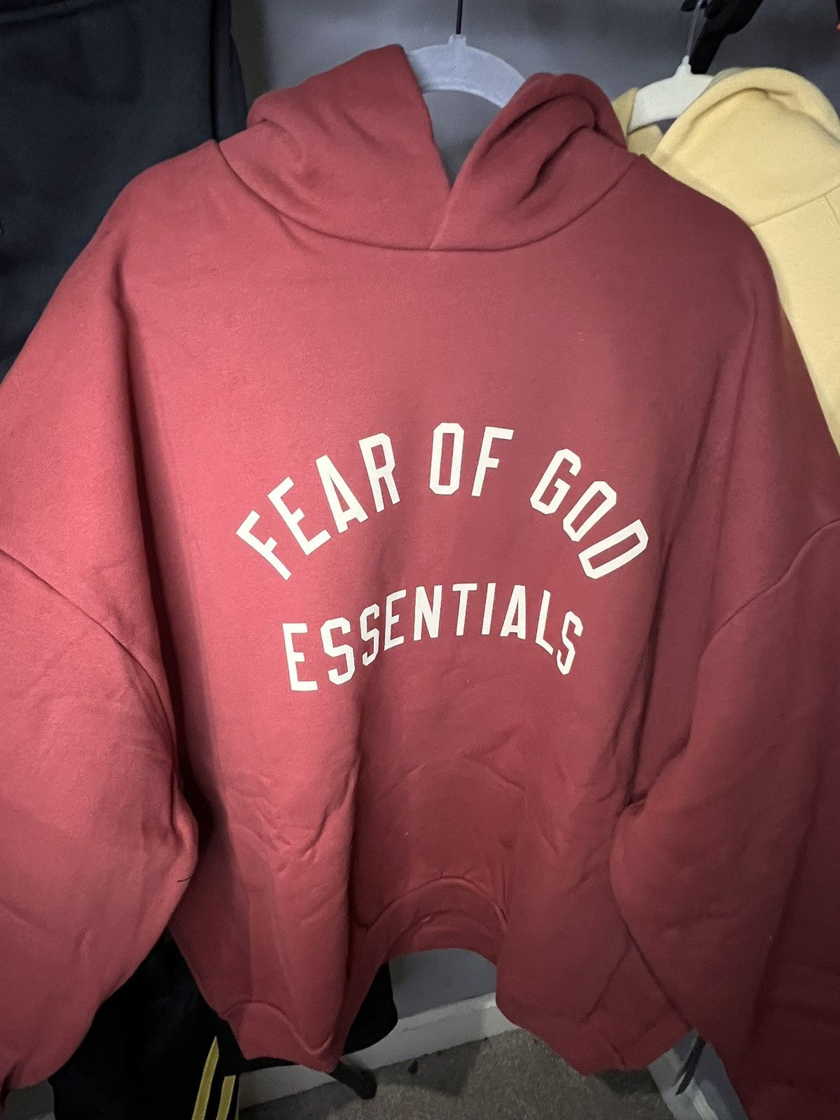 Crimson Fear of God Fleece Hoodie - XL