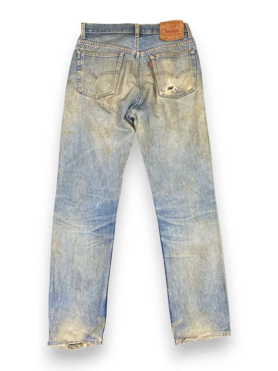 Levi's vintage 80s levis501 distressed denim nice design Size US 30 / EU 46 - 1 Thumbnail