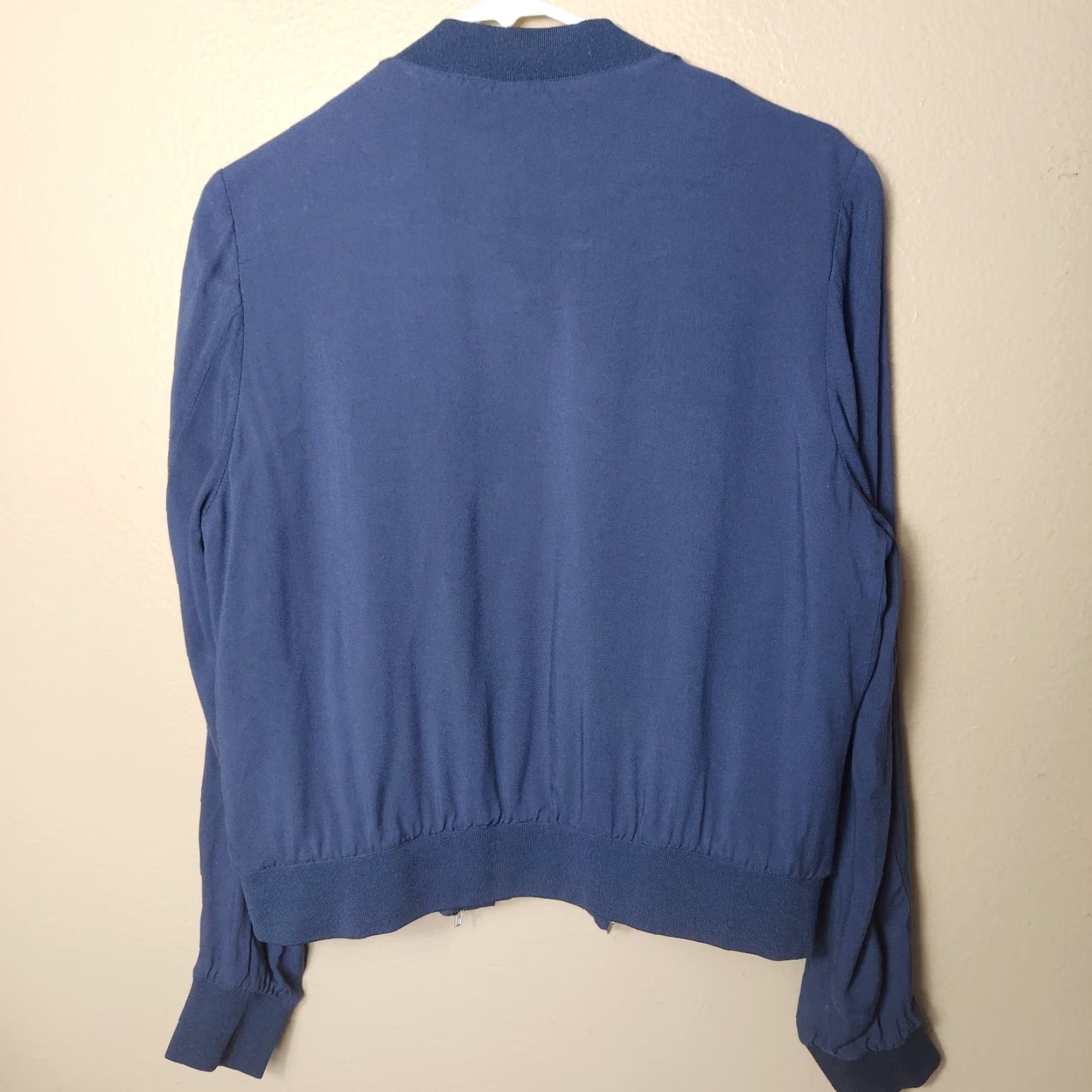 Vintage Francescas Bomber Jacket-Size M Navy Blue Short Sleeve Long Sleeve ZIP Embroidered Patch Roller Blade Ladies Jacket Size M / US 6-8 / IT 42-44 - 8 Thumbnail