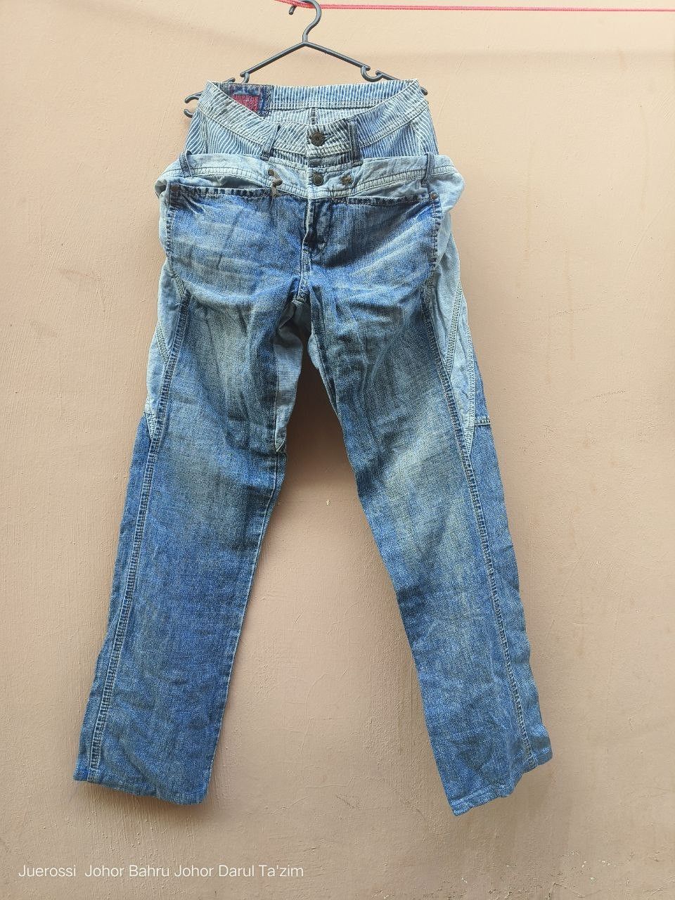 Kapital Marithe + Francois Girbaud Double Waist Denim Jeans Ripped Size US 28 / EU 44 - 2 Thumbnail