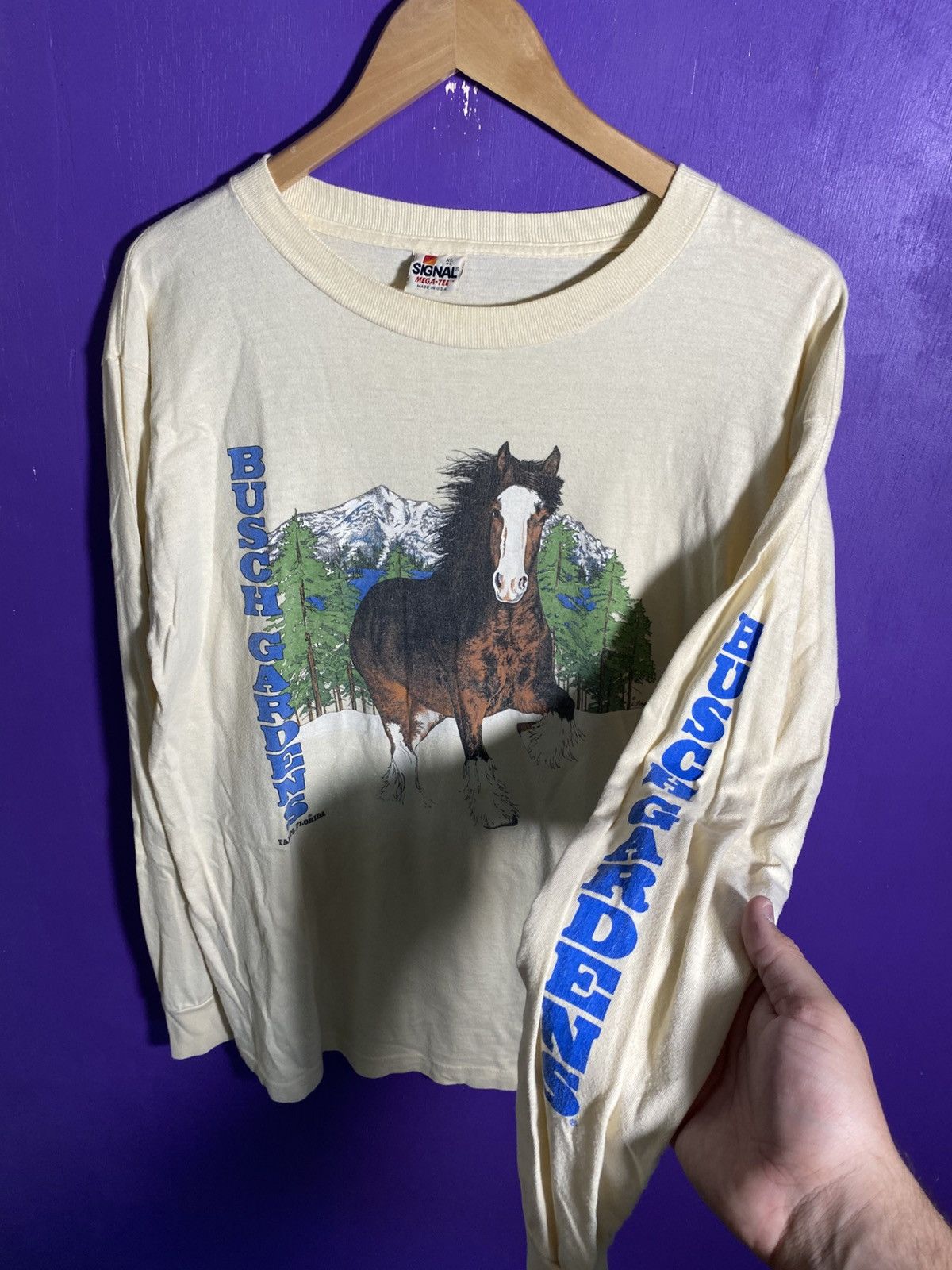 Vintage Vintage 80s Busch Gardens horses long-sleeve Size US XL / EU 56 / 4 - 3 Thumbnail
