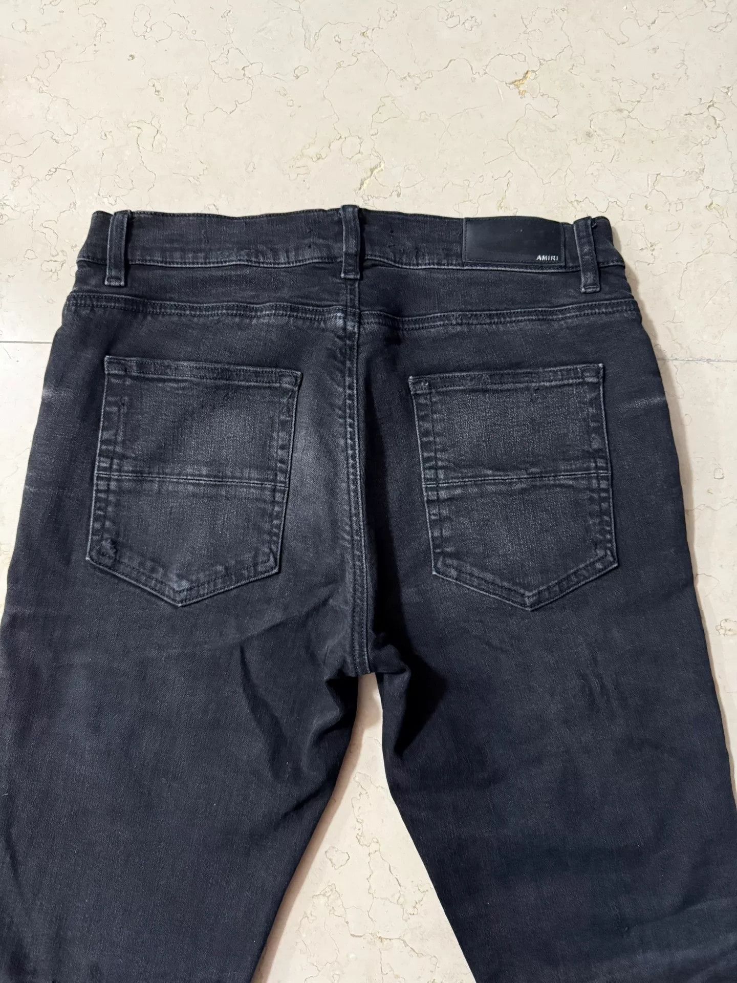 Amiri Amiri Black Patchwork Pattern Denim Pants Size US 33 - 6 Thumbnail