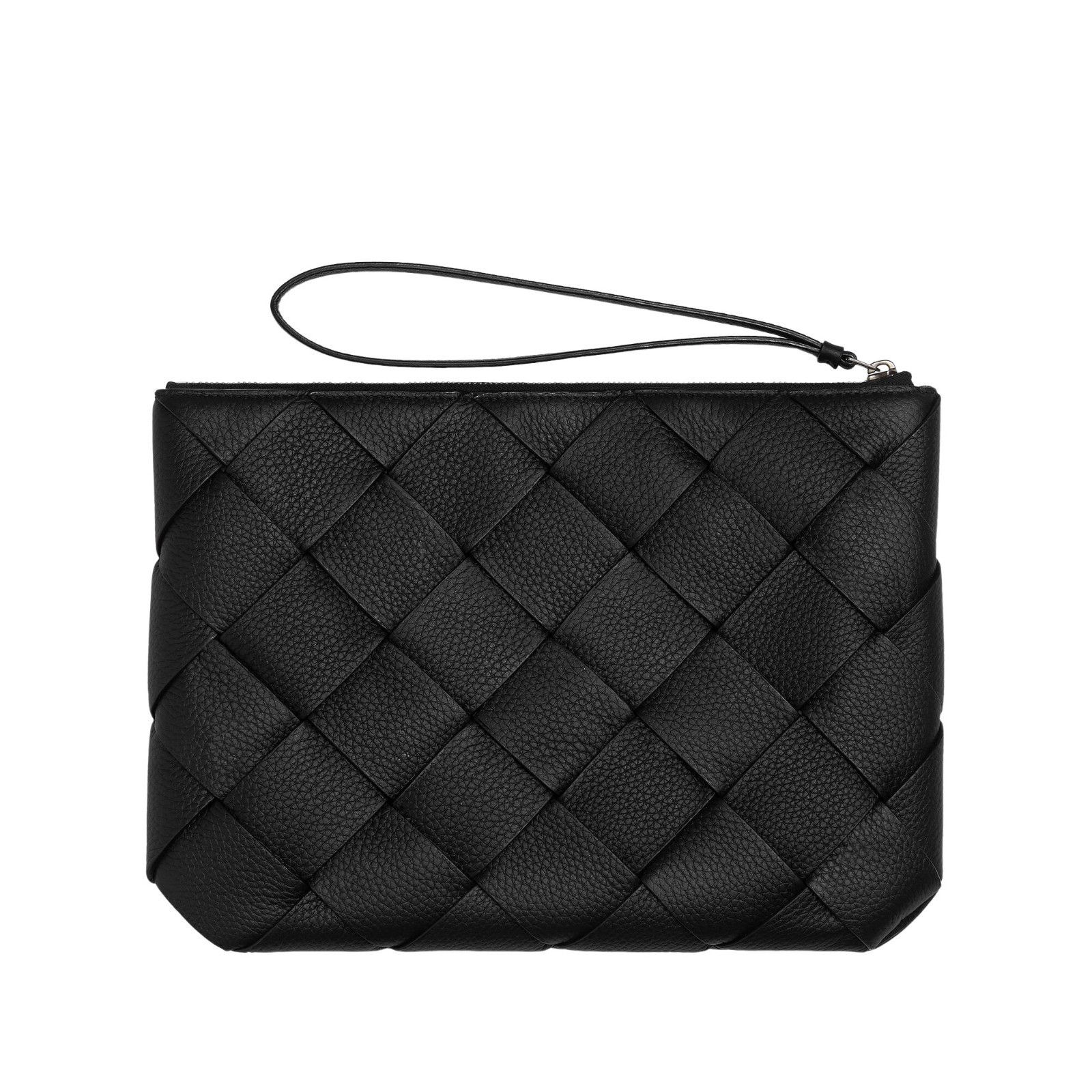 BOTTEGA VENETA Diago Large $2300 Black Grained Intreccio Lea