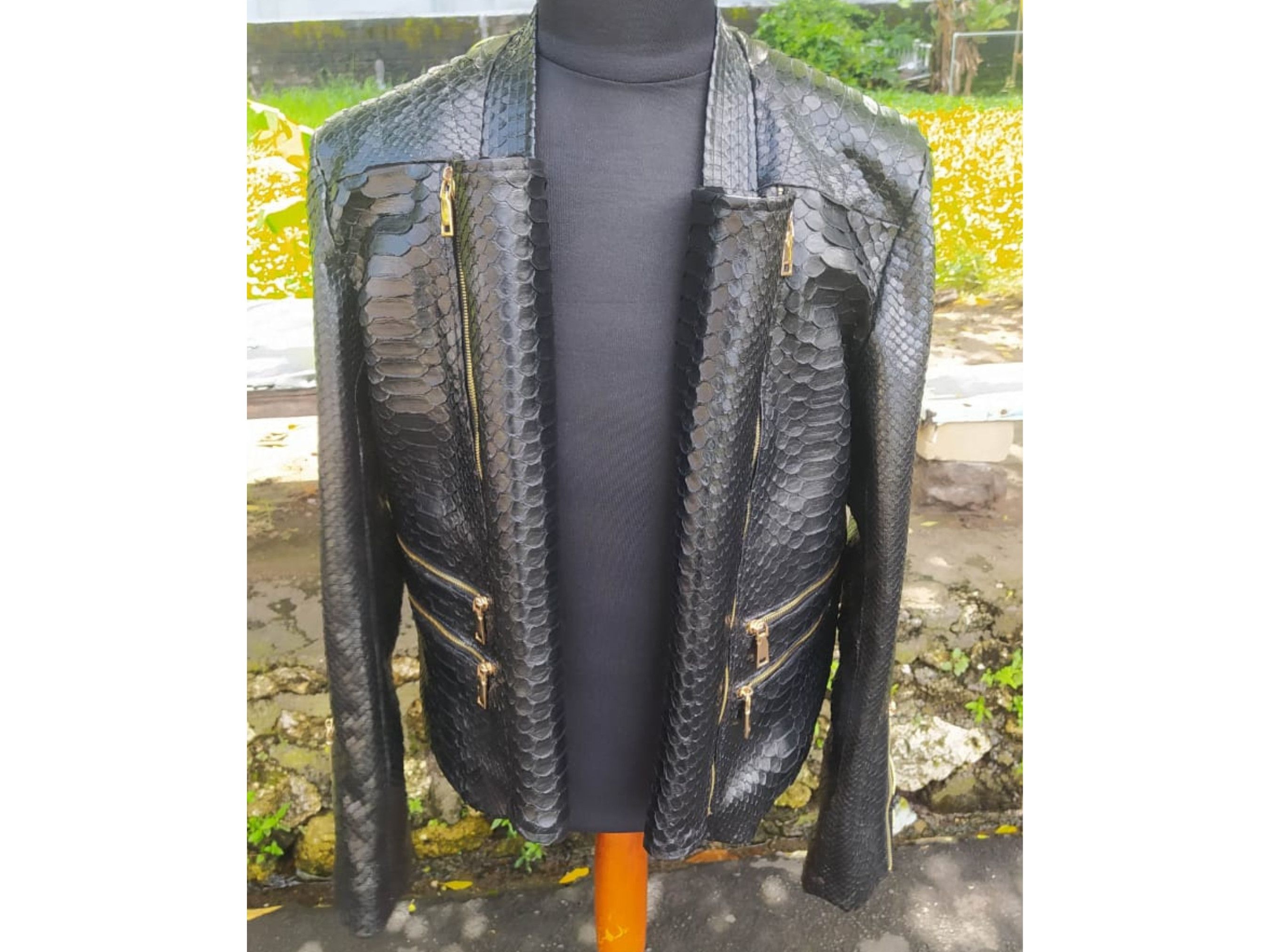 Authentic Python Snake Skin Leather Jacket