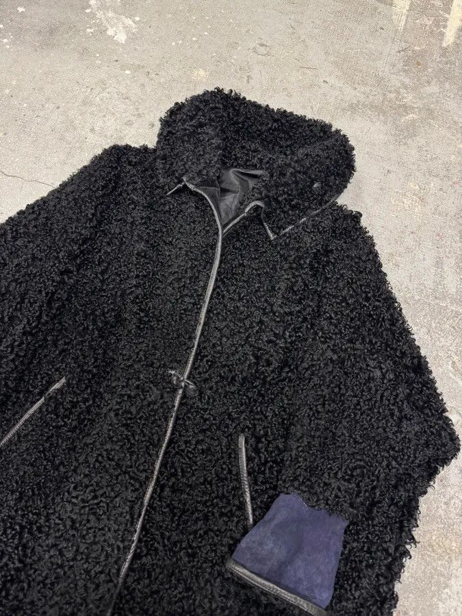 Vintage 1980s Gianni Versace Black Astrakhan Fur Long Jacket Size US S / EU 44-46 / 1 - 2 Thumbnail