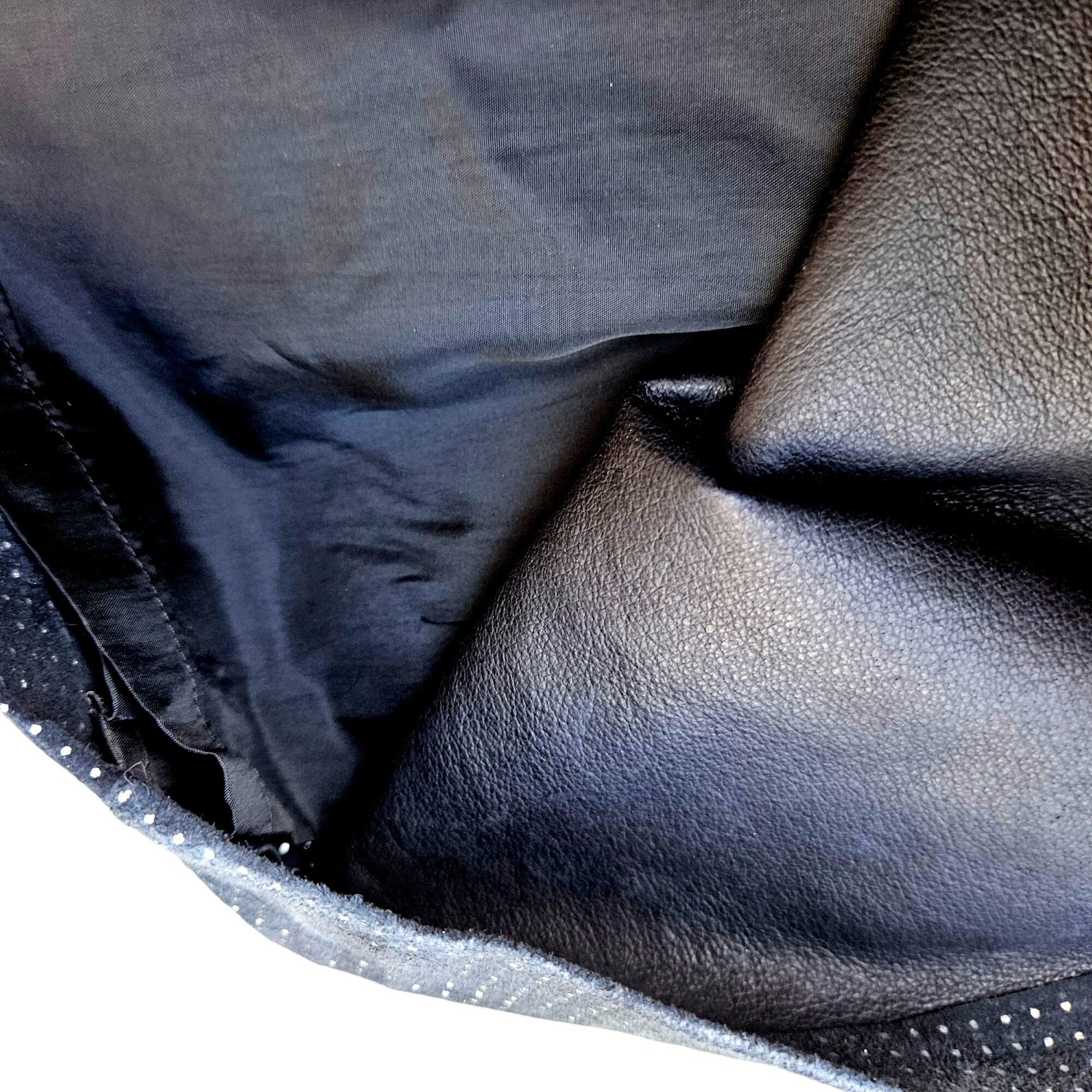 Other 80s Lillie Rubin Black Leather Pencil Skirt Small Suede Adri Size 26" / US 2 / IT 38 - 3 Thumbnail