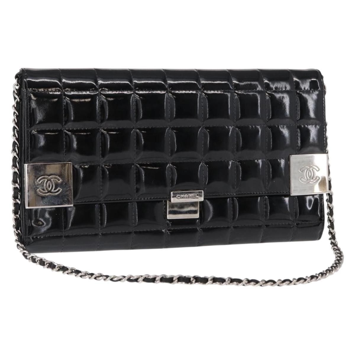 Chanel Chanel Chocolate Bar Chain Clutch Quilted Patent Size ONE SIZE - 1 Thumbnail