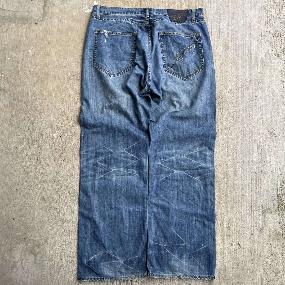 Ed Hardy Vintage Y2K Ed Hardy Embroidered Baggy Denim Jeans 38x32 Size US 38 / EU 54 - 1 Thumbnail