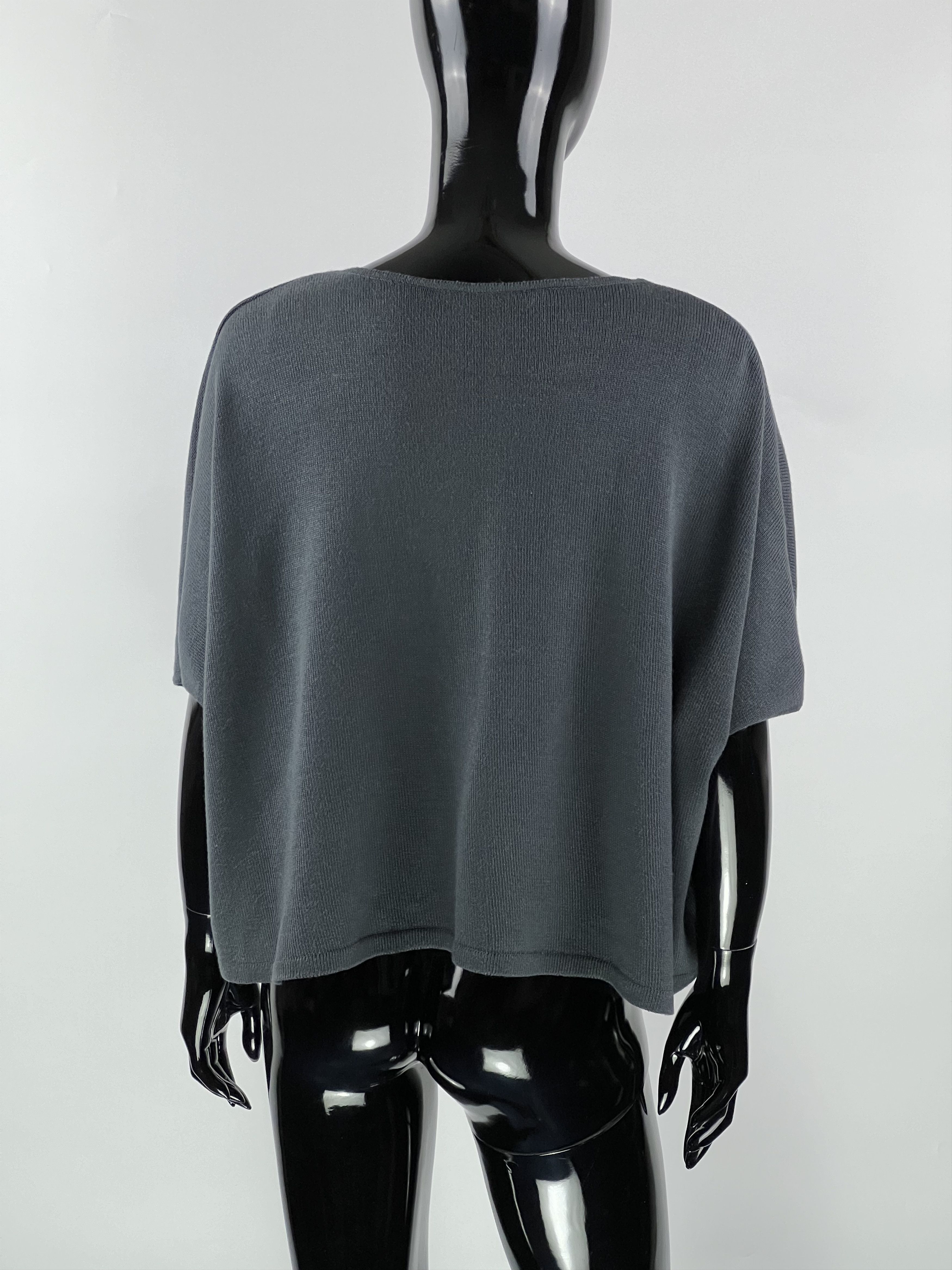 Designer OSKA Gray Asymmetrical Half Sleeve Top Size 1 Size S / US 4 / IT 40 - 3 Thumbnail